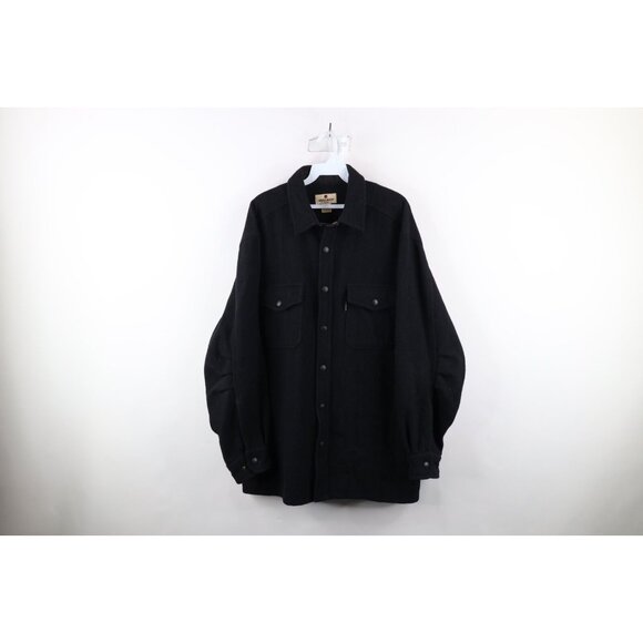 Vtg 90s Woolrich Mens Large Heavyweight Wool Snap Button Shirt Jacket Jac Shirt